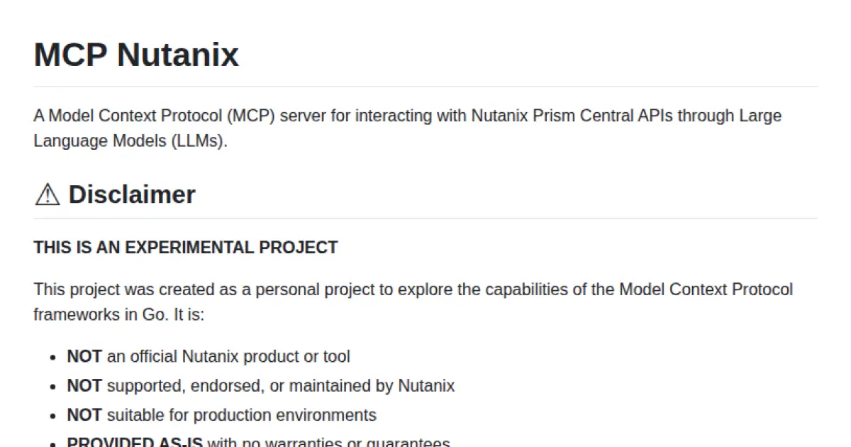 MCP Nutanix