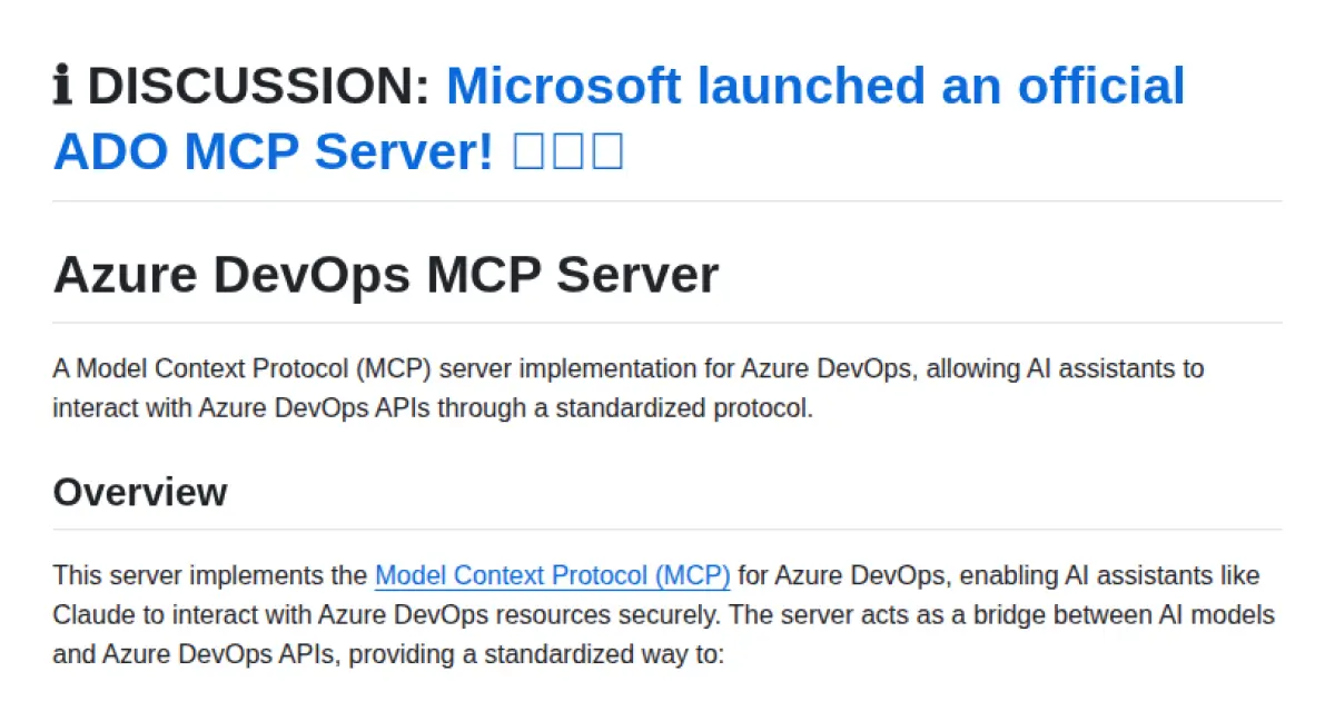 Azure DevOps MCP Server