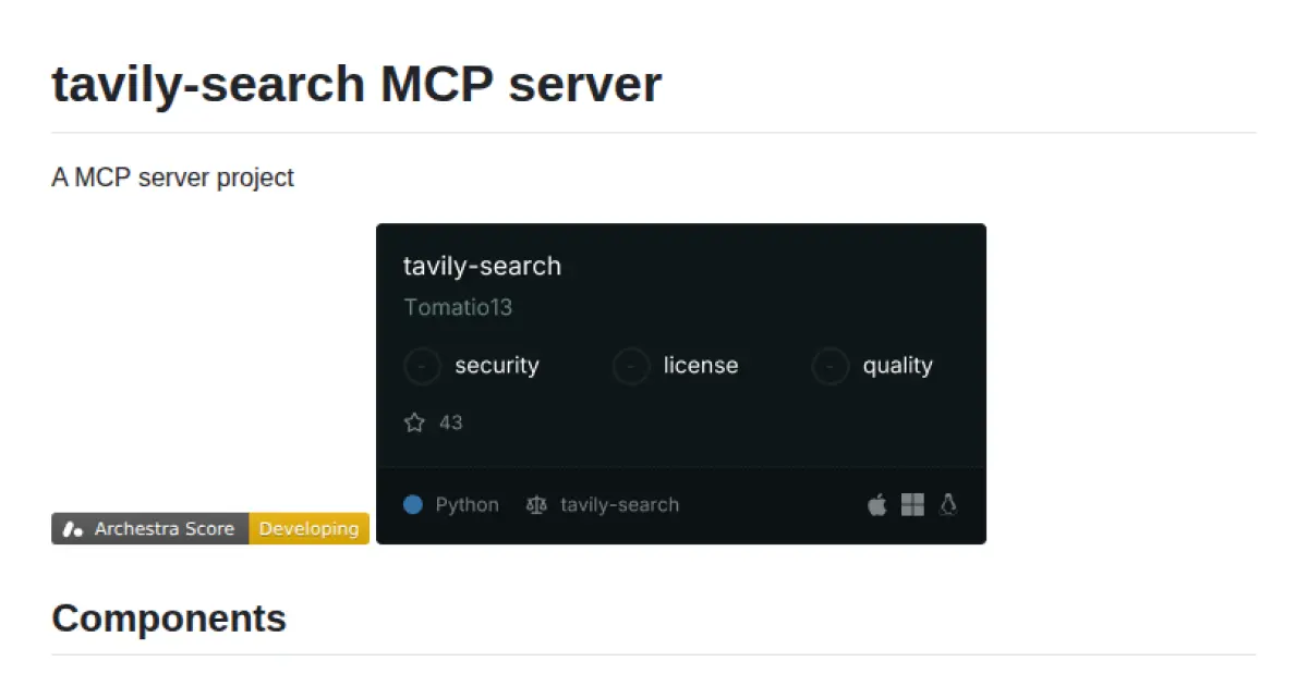 tavily-search MCP server