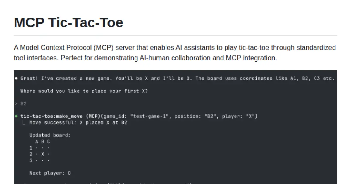 MCP Tic-Tac-Toe