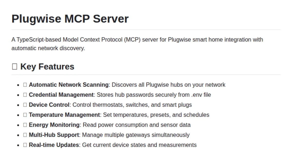 Plugwise MCP Server