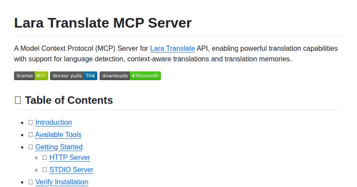 Lara Translate MCP Server
