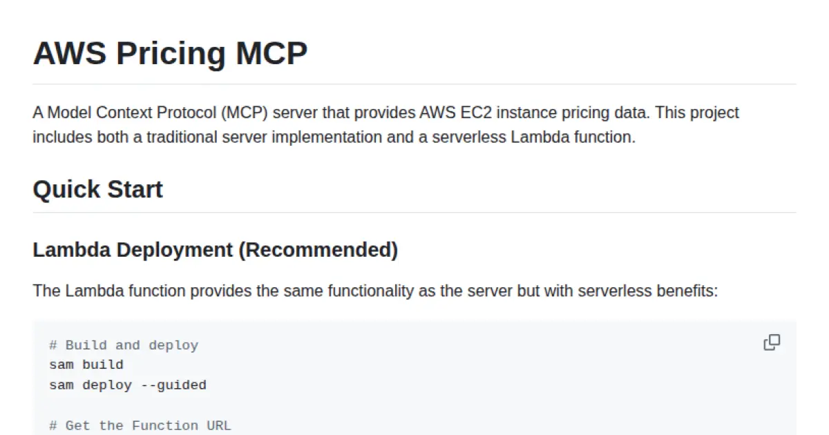 AWS Pricing MCP