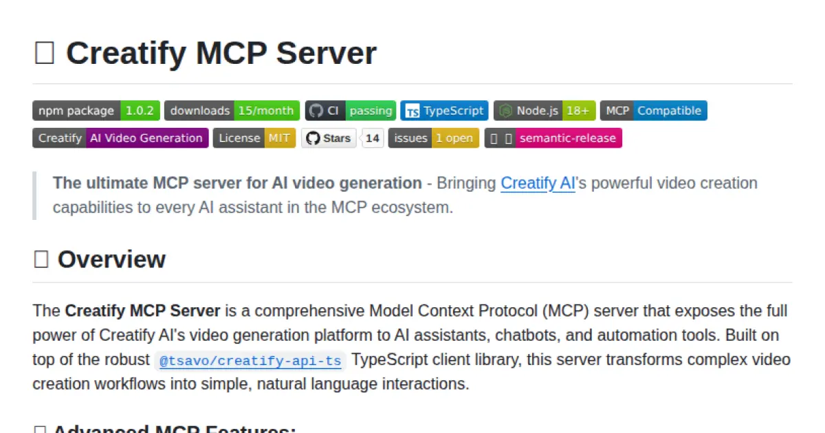 Creatify MCP Server