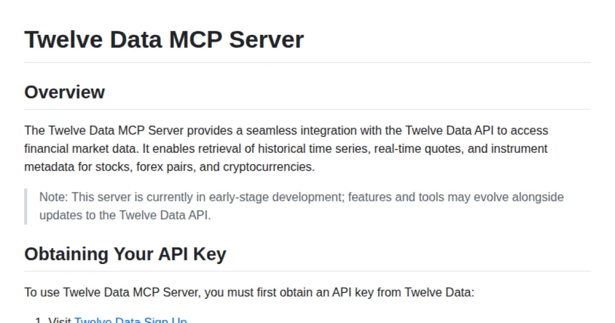 Twelve Data MCP Server