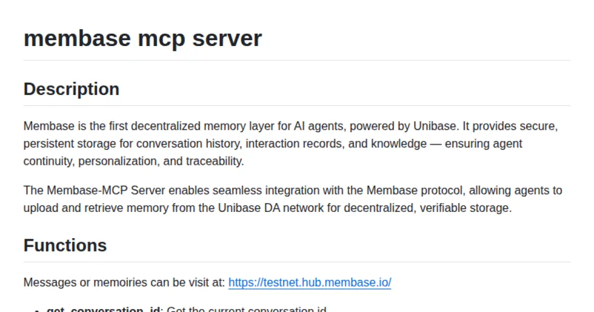 Membase-MCP Server