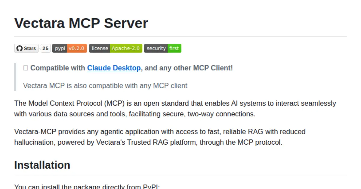 Vectara MCP Server