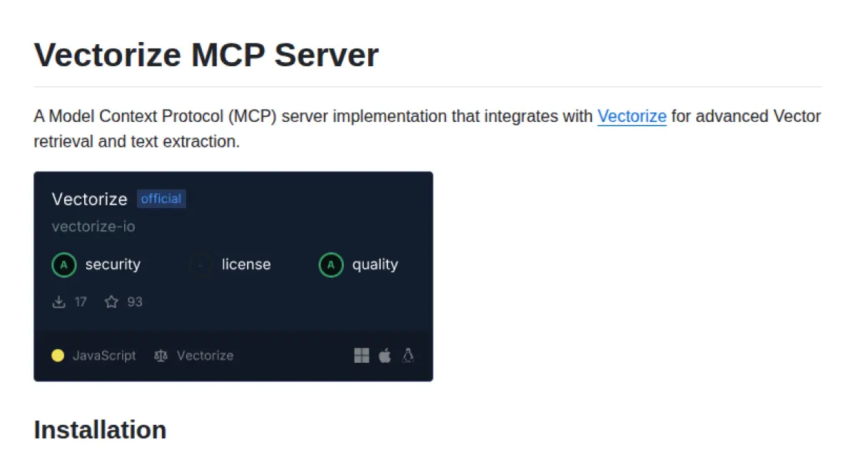 Vectorize MCP Server