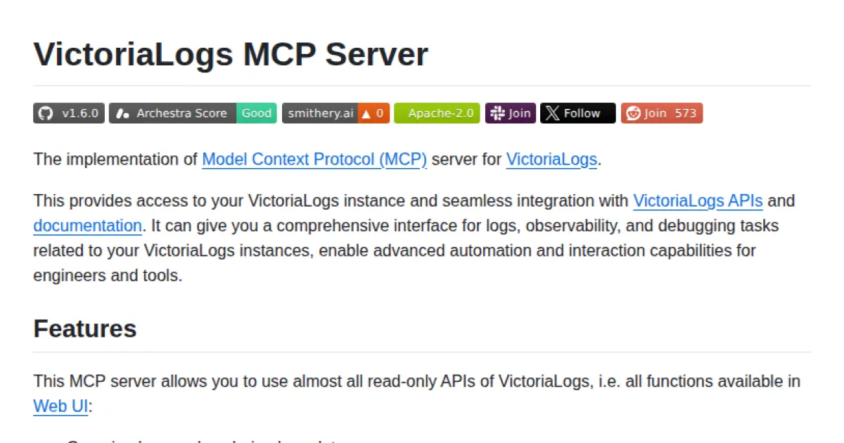 VictoriaLogs MCP Server