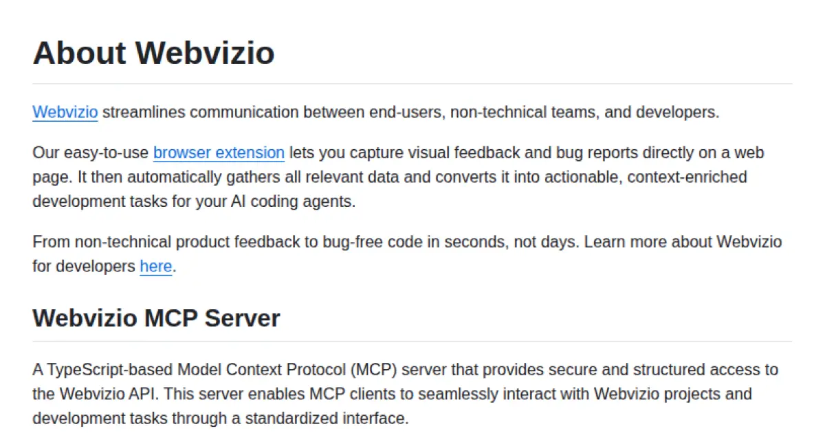 Webvizio MCP Server