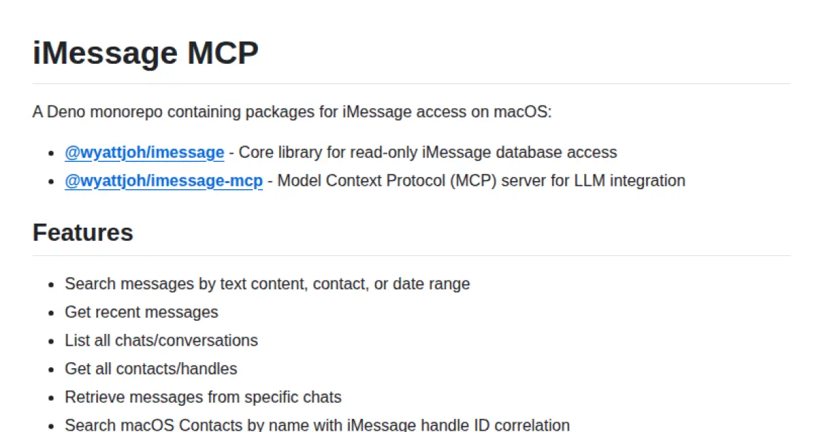 iMessage MCP
