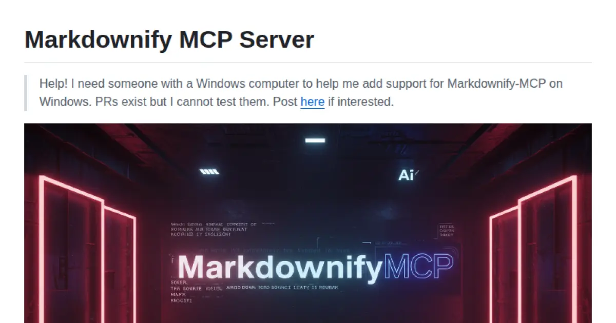 Markdownify MCP Server