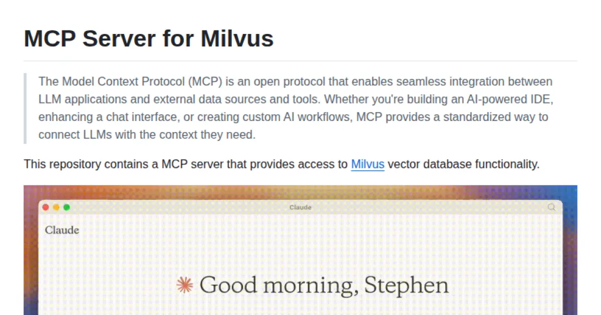 MCP Server for Milvus