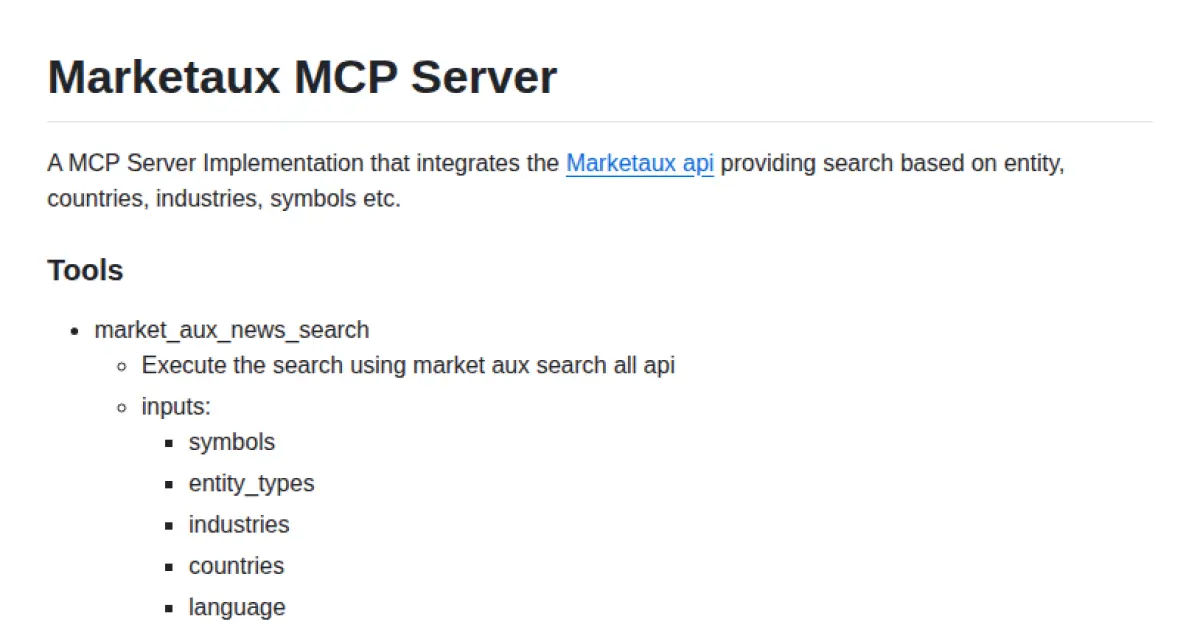 Marketaux MCP Server