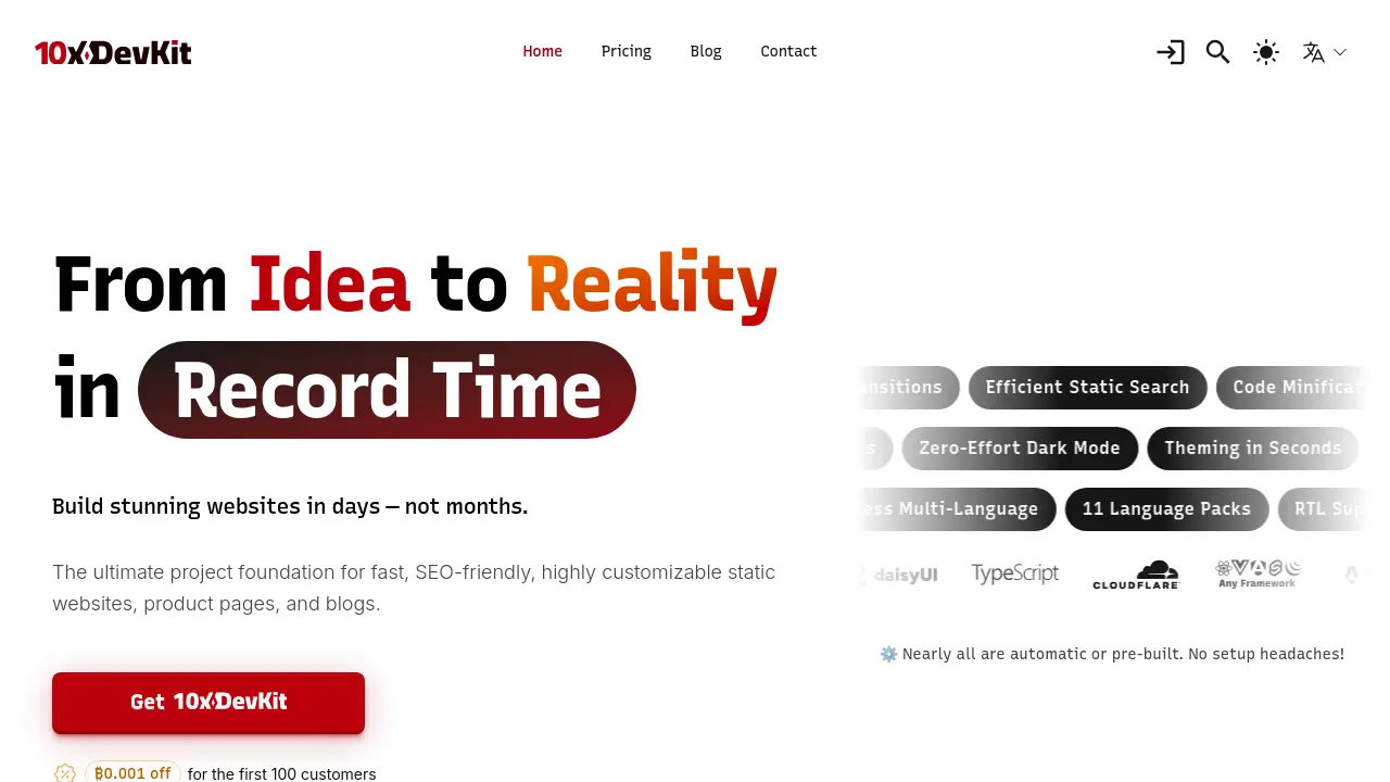 10x DevKit - Launch Production-Ready Static Websites Fast