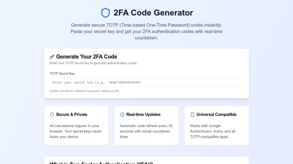 2FA Code Generator