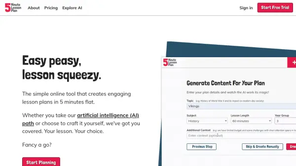 5 Minute Lesson Plan