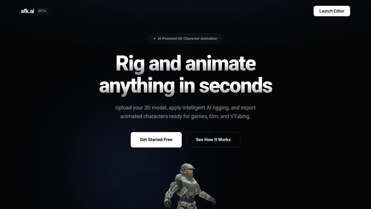 afk.ai - AI-Powered 3D Character Animation