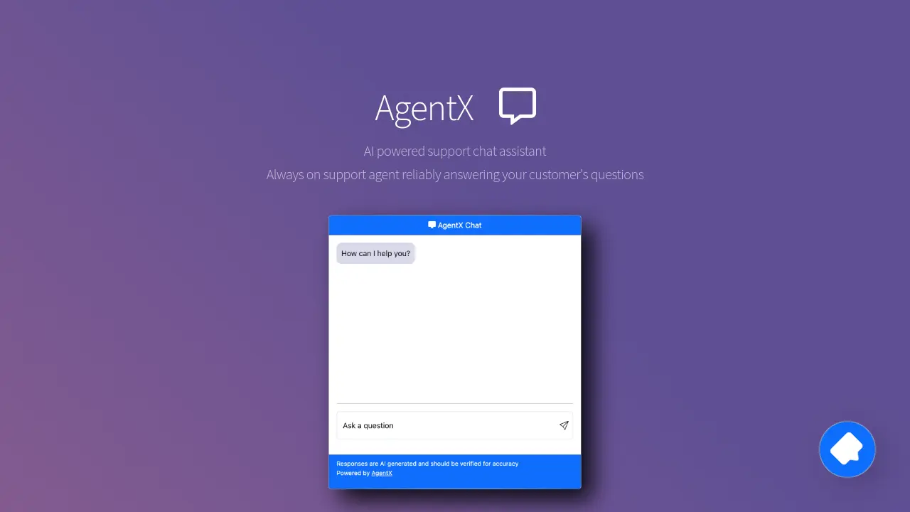 AgentX - AI powered support chat assistant