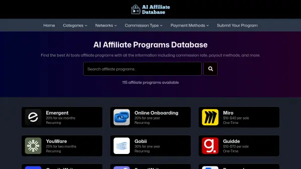AI Affiliate Programs Database