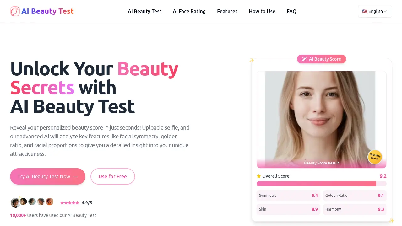 AI Beauty Test - Discover Your Beauty Score with Instant AI Facial Analysis