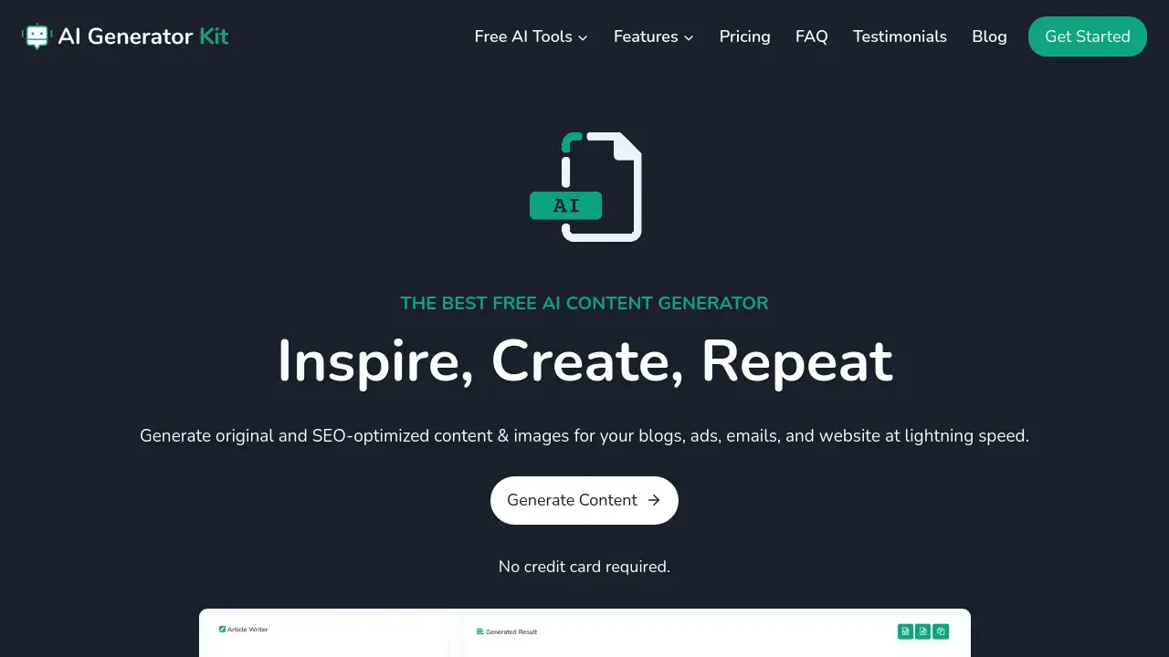 AI Generator Kit - Inspire, Create, Repeat