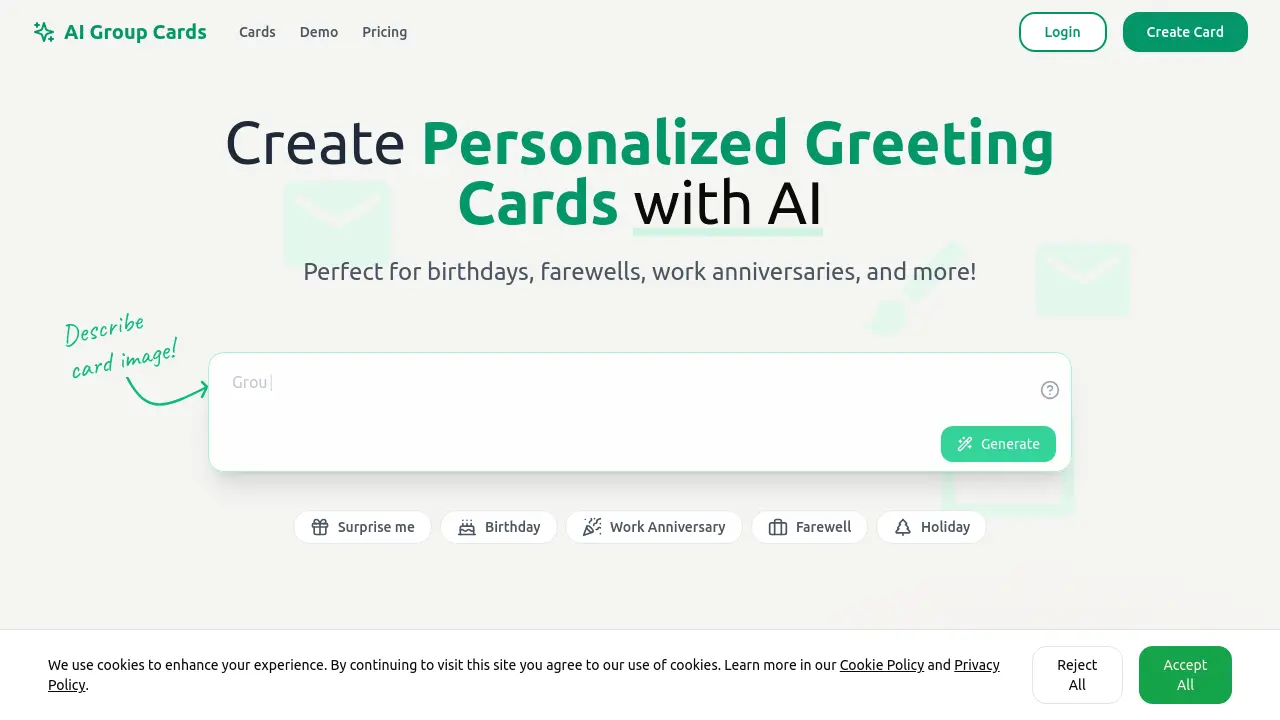 AI Group Cards - Create and Share Personalized Group Greeting Cards