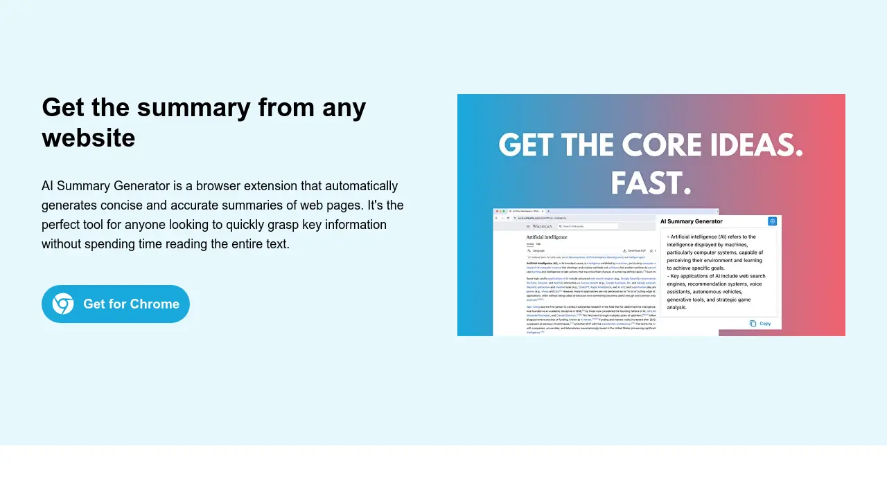 AI Summary Generator - Instantly Summarize Web Pages