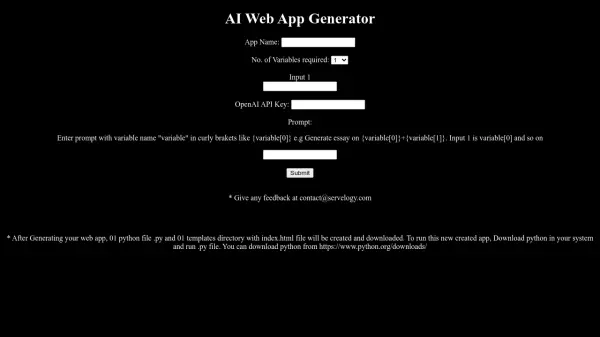 AI Web App Generator