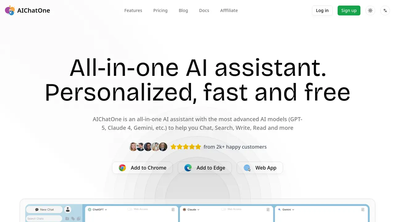 AIChatOne - All-in-one AI assistant with 30+ models for chat, search ...