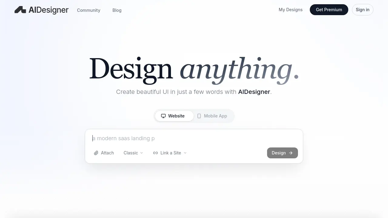 AIDesigner screenshot