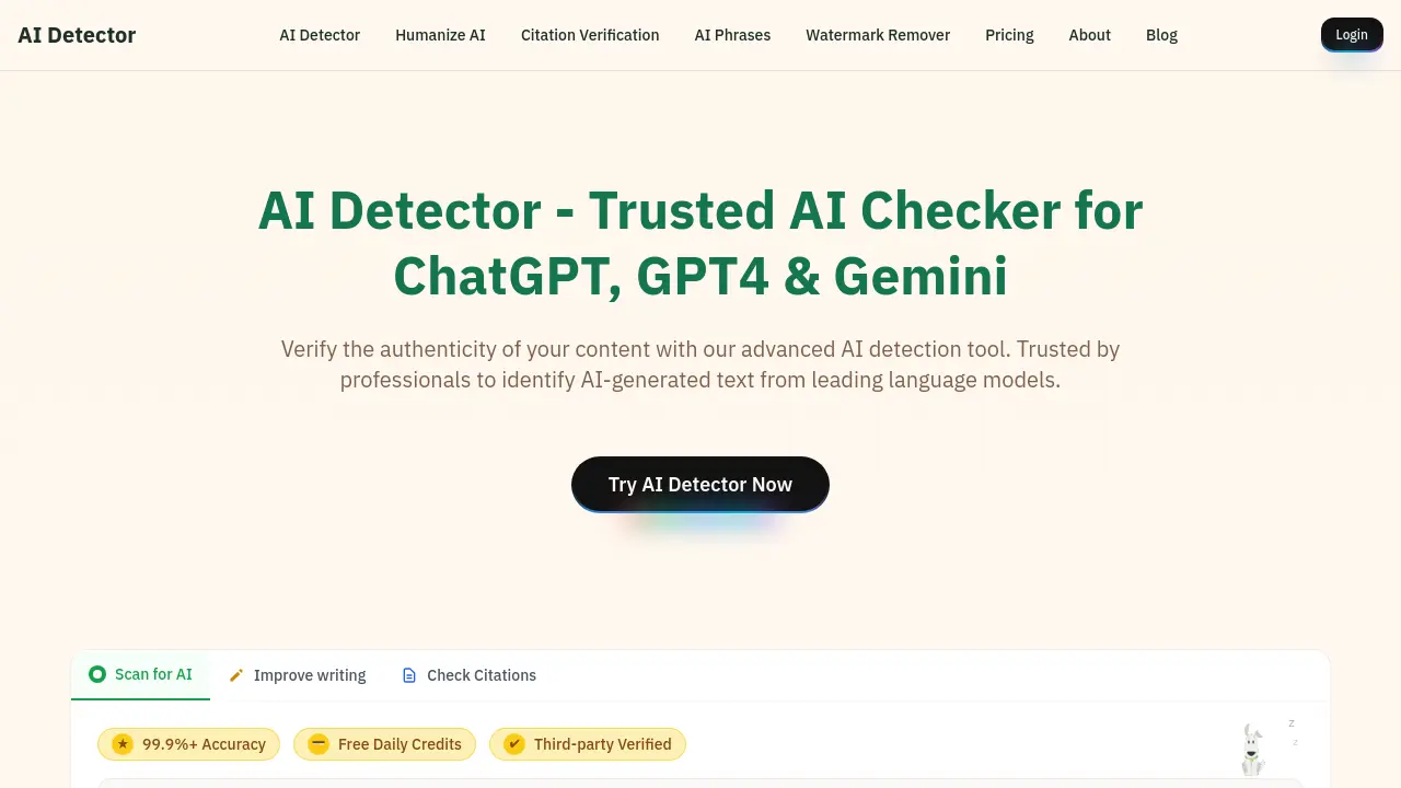 aidetectors.io - Trusted AI Checker for ChatGPT, GPT4 & Gemini