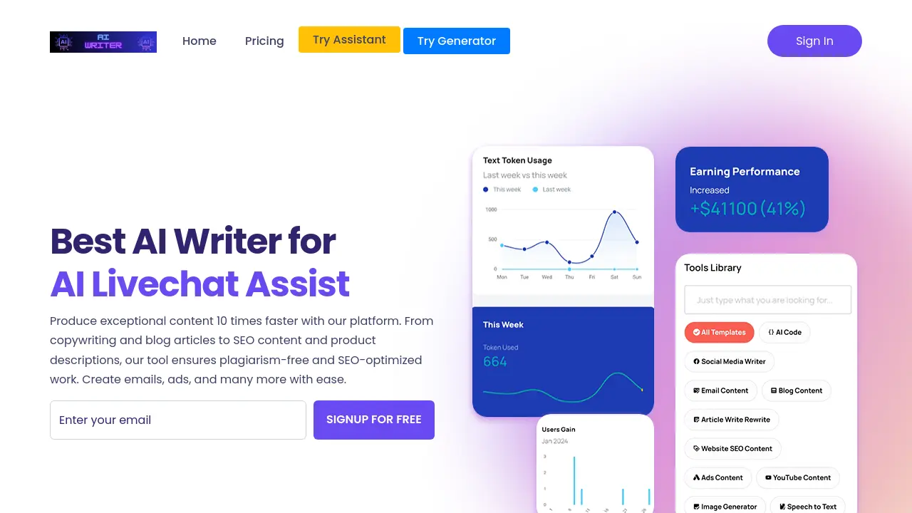 aiwriter.fyi screenshot