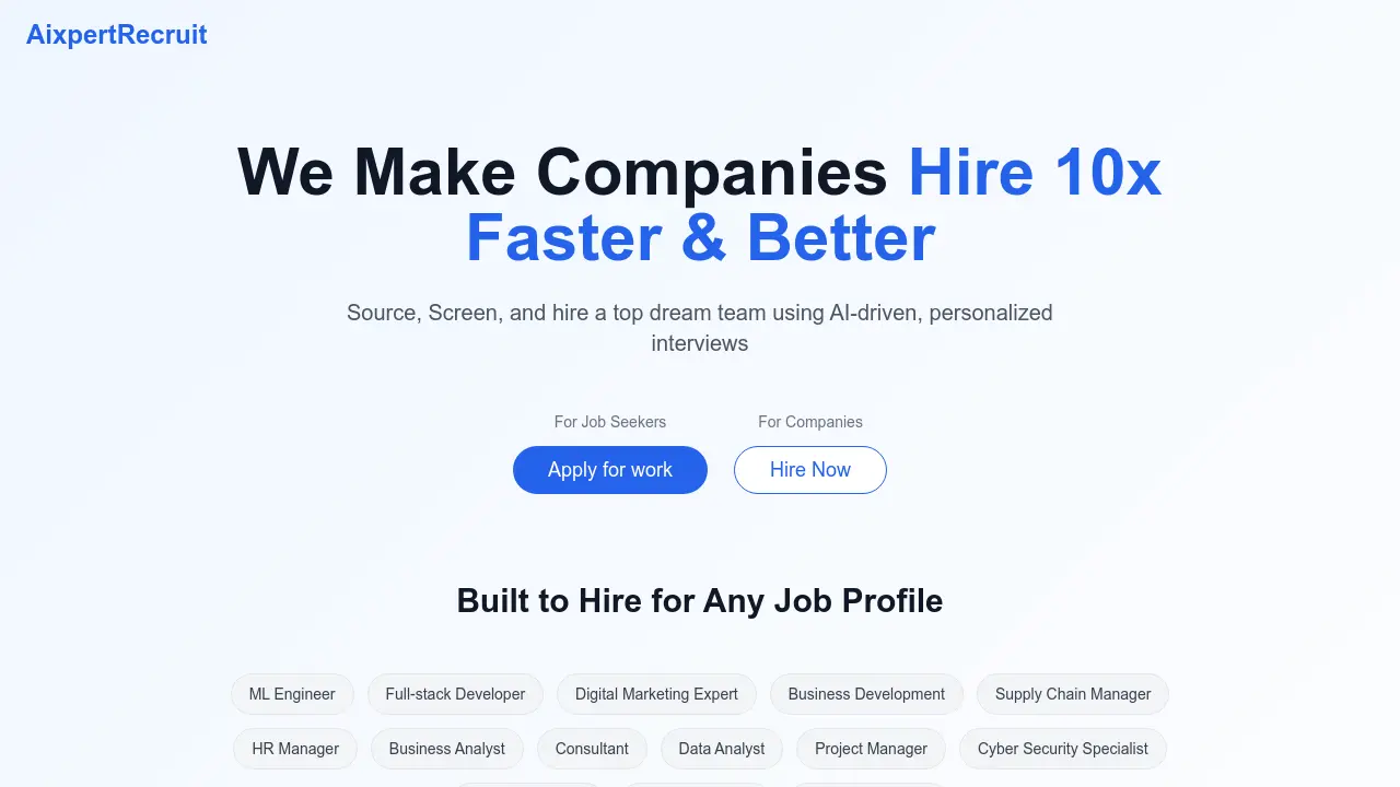 Aixpertrecruit screenshot