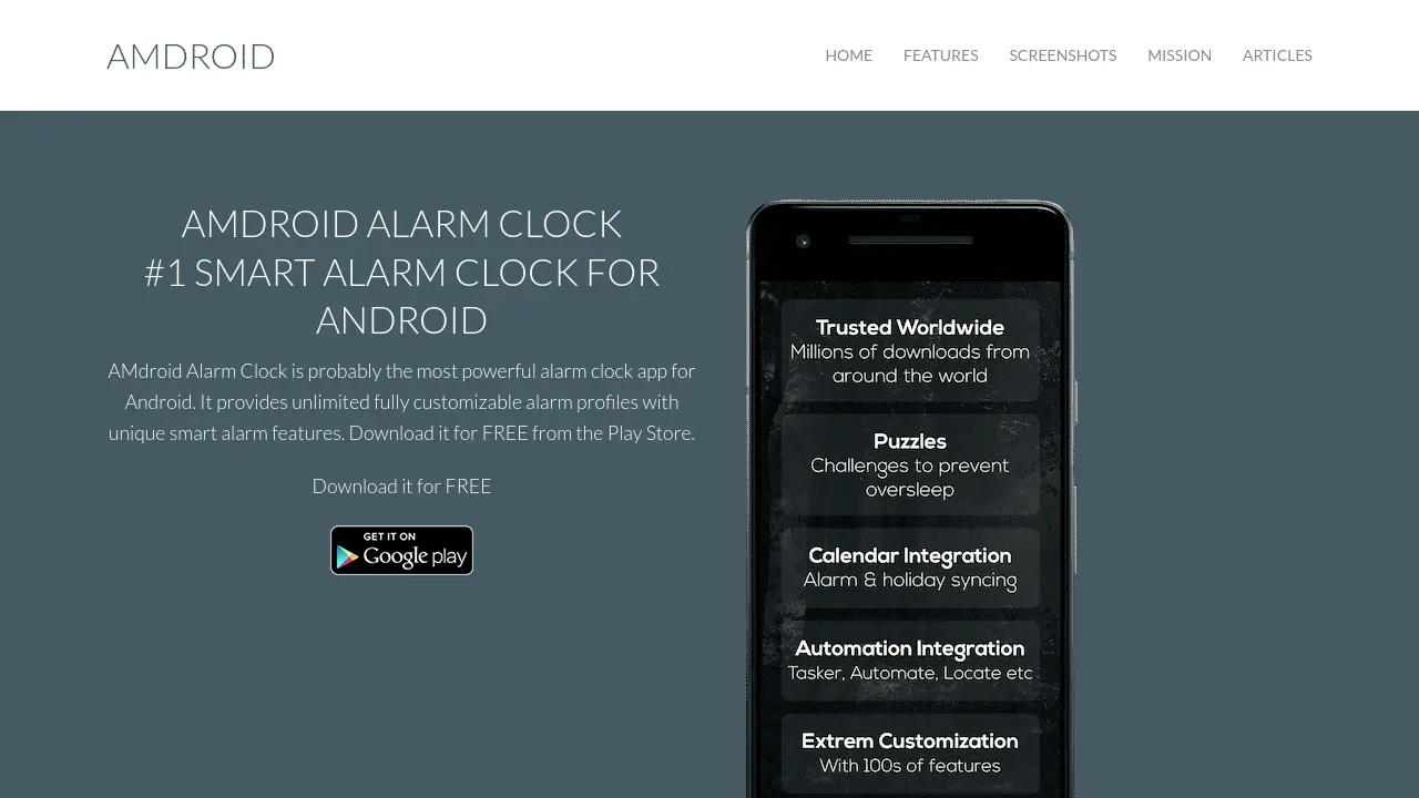 AMdroid Alarm Clock - Smart, Customizable Alarm Clock for Android
