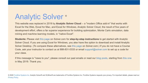 Analytic Solver Cloud