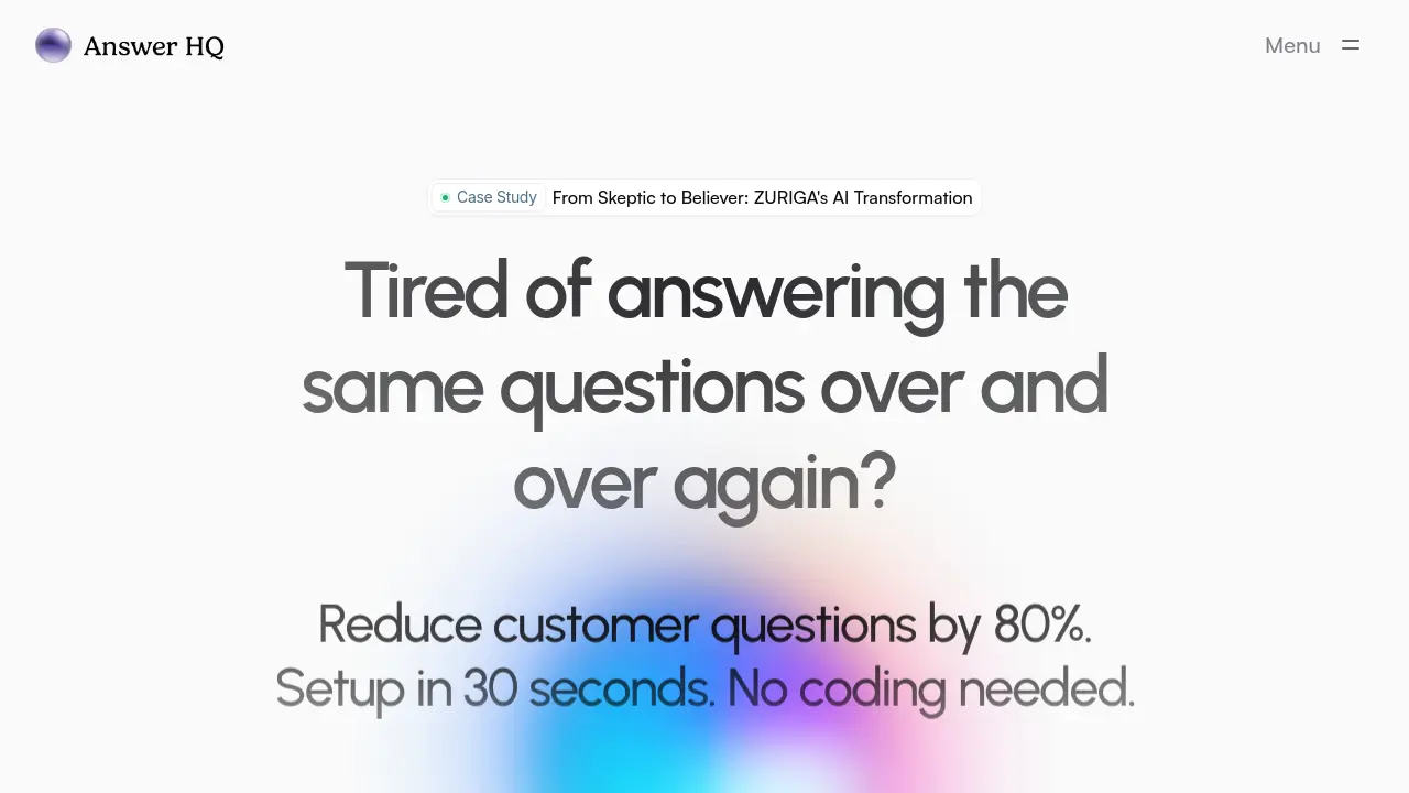 Reduce Questions Answer HQ - Reduce customer questions by 80%. Setup in 30 seconds. No ...