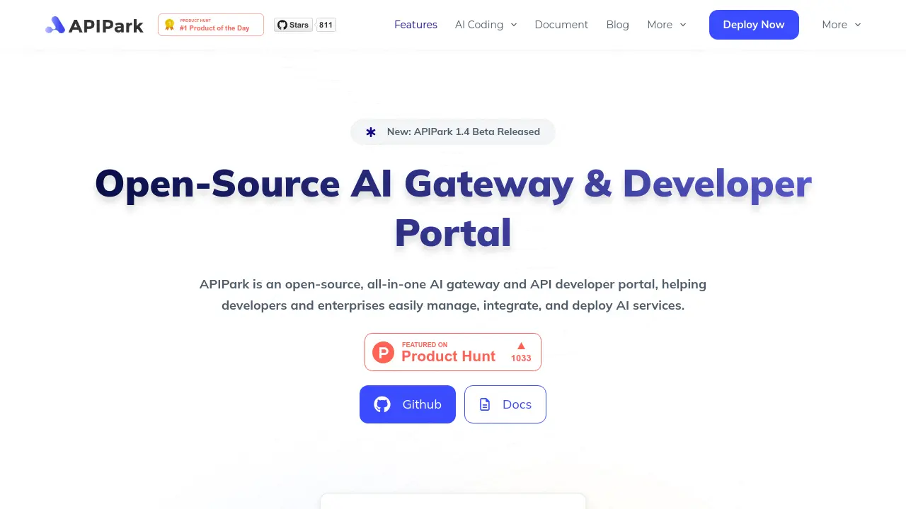 APIPark - Open-Source AI Gateway & Developer Portal for Seamless AI ...