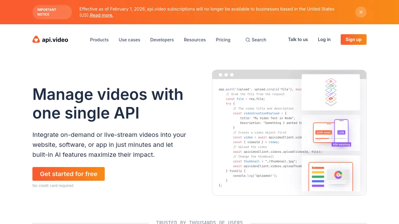 api.video screenshot