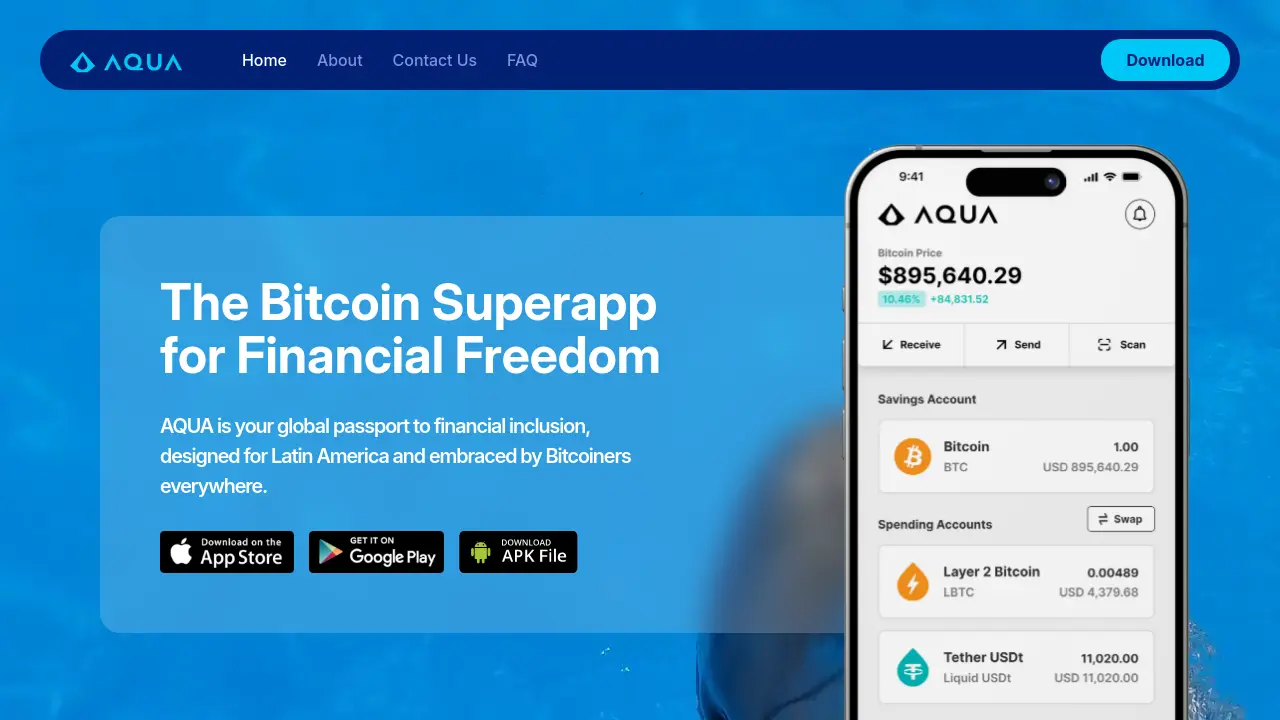 AQUA - The Bitcoin Superapp for Financial Freedom