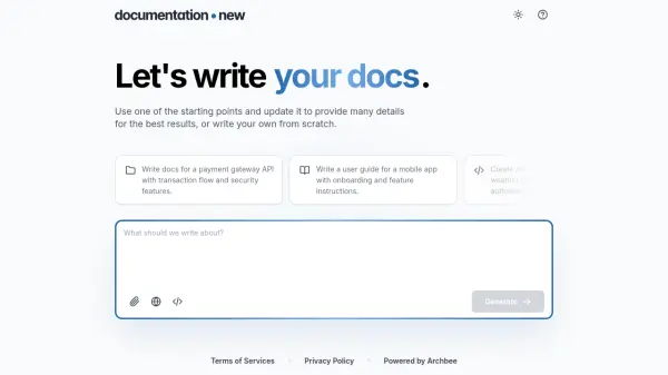 Archbee AI Documentation Generator