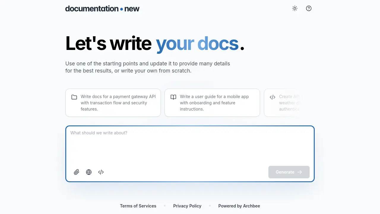 Archbee AI Documentation Generator - Generate Technical Documentation ...