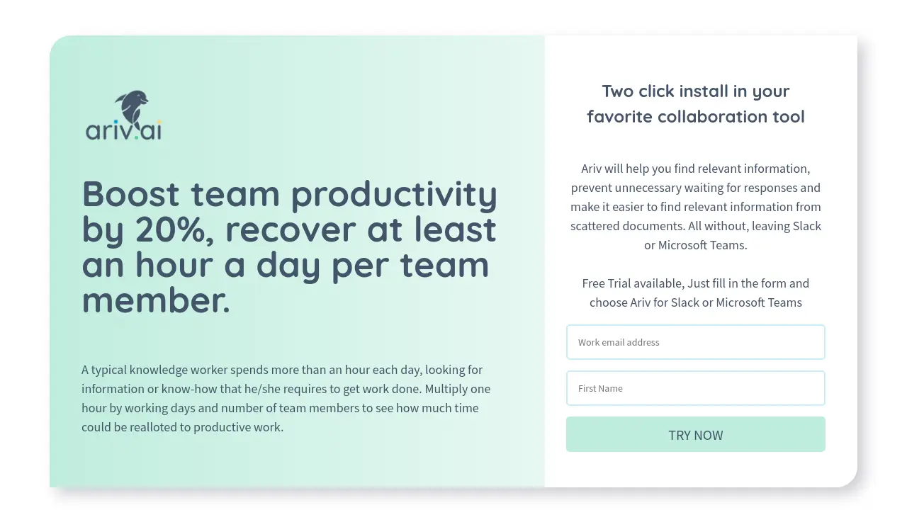 ariv.ai - AI-powered knowledge assistant for Slack and Microsoft Teams
