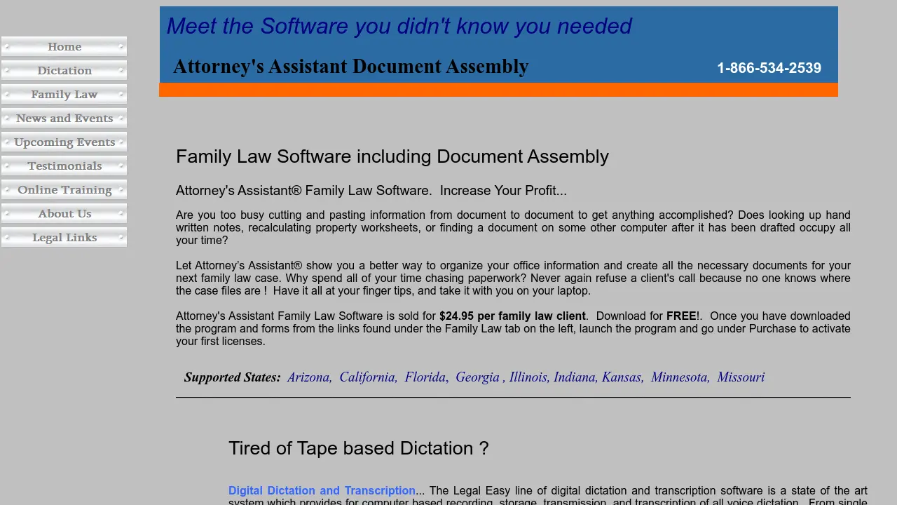 Attorney's Assistant Family Law Software screenshot