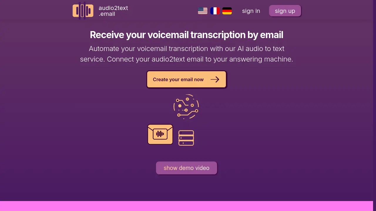 audio2text.email screenshot