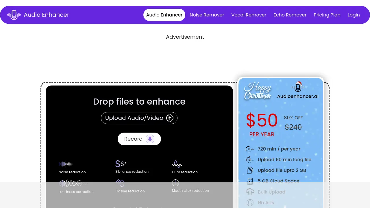 Audioenhancer.ai screenshot