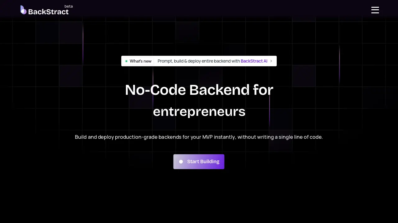 BackStract - AI-Powered No-Code Backend Creation and Deployment