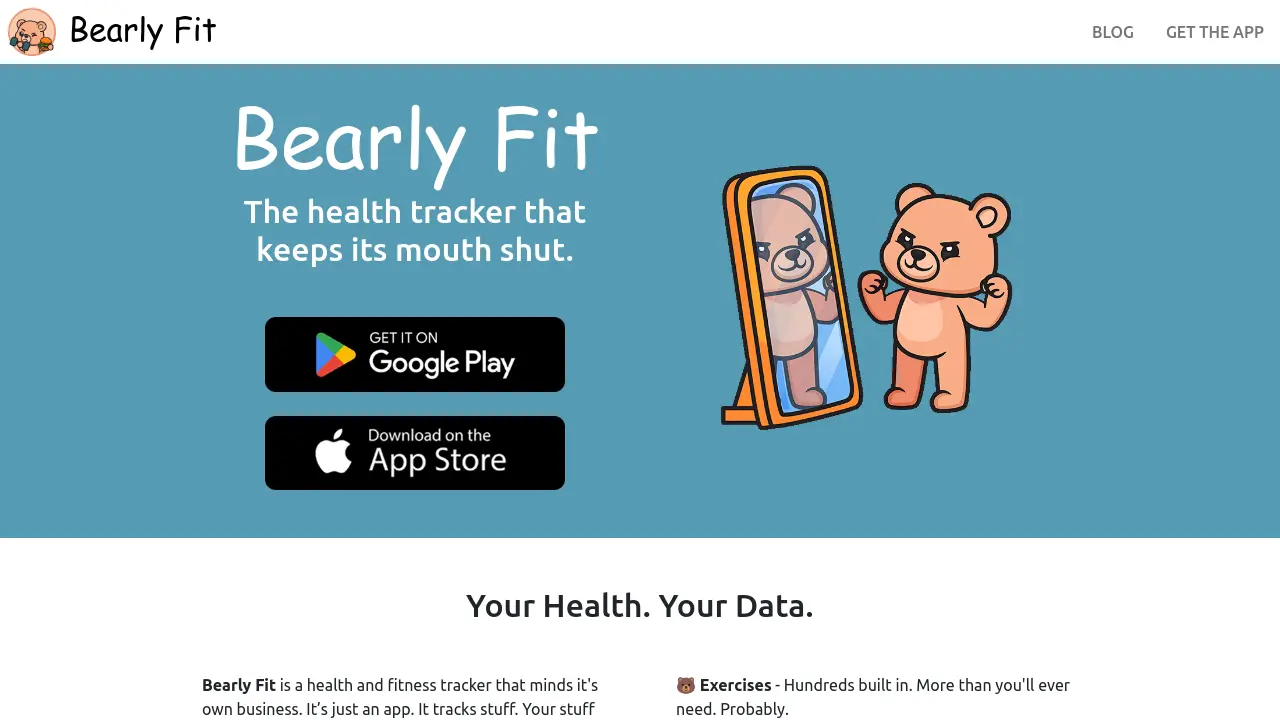Bearly Fit - The health tracker that keeps its mouth shut.