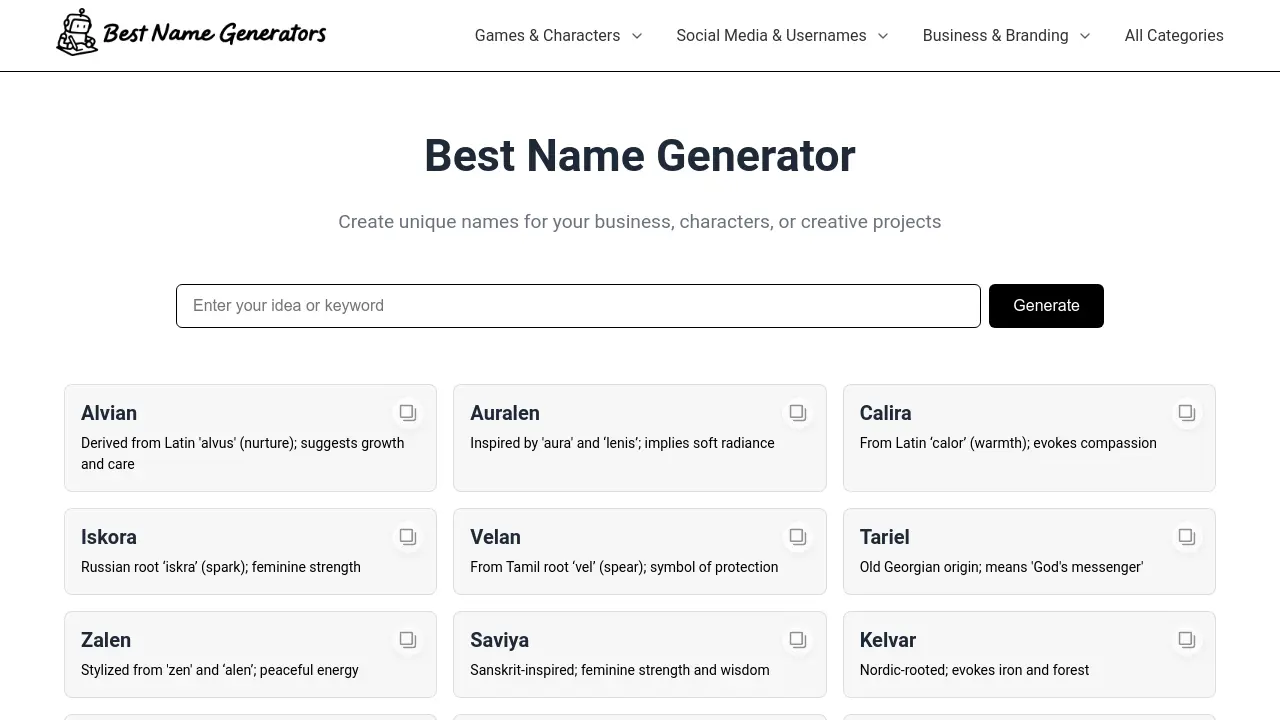 Best Name Generator screenshot