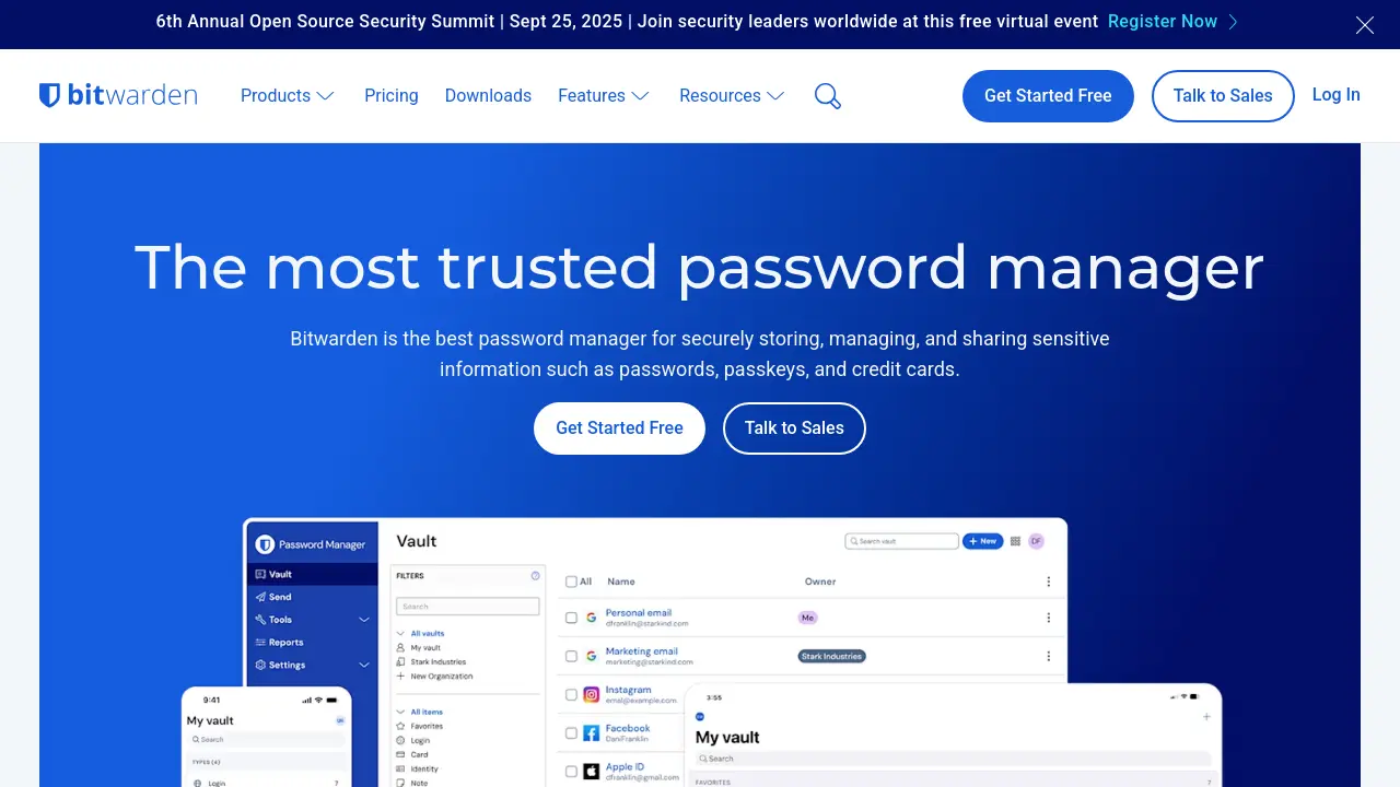Bitwarden - Open Source Password Management for Individuals and Businesses
